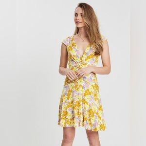 FREE PEOPLE KEY TO YOUR HEART FLORAL MINI DRESS SIZE XS
